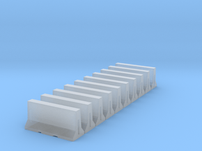 Jersey Barrier Z scale (10 pc) in Clear Ultra Fine Detail Plastic