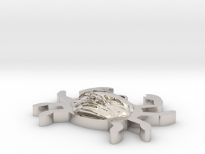 Crab With The Rock's Face Pendant in Platinum