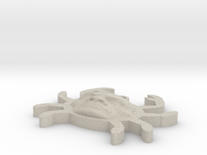 Crab With The Rock's Face Pendant in Natural Sandstone