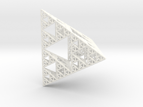 Sierpinski Pyramid; 4th Iteration in White Smooth Versatile Plastic