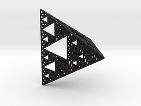 Sierpinski Pyramid; 4th Iteration in Black Smooth Versatile Plastic