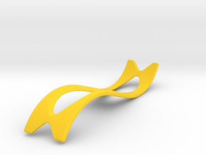 Wave shaped pen tray in Yellow Smooth Versatile Plastic