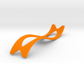 Wave shaped pen tray in Orange Smooth Versatile Plastic