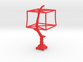 Miniature Rustic Twig Desk Lamp in Red Smooth Versatile Plastic