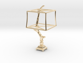 Miniature Rustic Twig Desk Lamp in 14K Yellow Gold