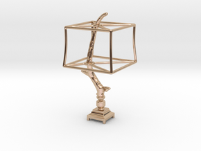 Miniature Rustic Twig Desk Lamp in 9K Rose Gold 