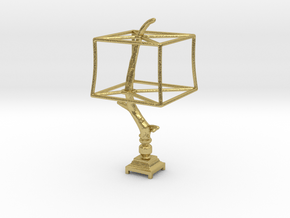 Miniature Rustic Twig Desk Lamp in Natural Brass