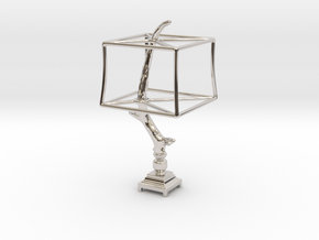 Miniature Rustic Twig Desk Lamp in Rhodium Plated Brass