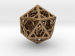 Cage d20 in Natural Brass