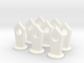 Slotted Slabs Chess Set - Pawn (x8) in White Smooth Versatile Plastic