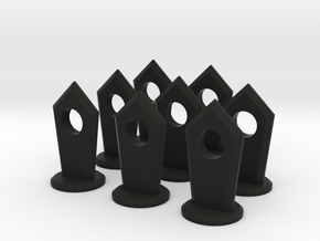 Slotted Slabs Chess Set - Pawn (x8) in Black Smooth Versatile Plastic