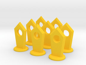 Slotted Slabs Chess Set - Pawn (x8) in Yellow Smooth Versatile Plastic