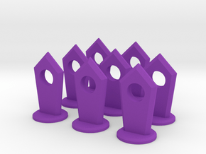 Slotted Slabs Chess Set - Pawn (x8) in Purple Smooth Versatile Plastic