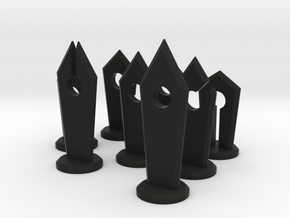 Slotted Slabs Chess Set - Non-Pawns in Black Smooth Versatile Plastic