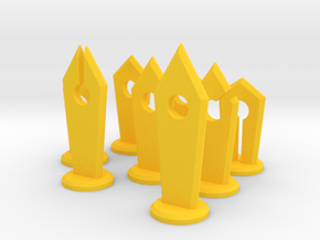Slotted Slabs Chess Set - Non-Pawns in Yellow Smooth Versatile Plastic