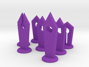 Slotted Slabs Chess Set - Non-Pawns in Purple Smooth Versatile Plastic