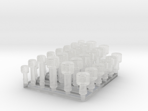 Small deck vent set 1/150 in Clear Ultra Fine Detail Plastic