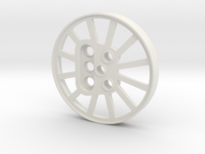 7R Train Wheel, Flangeless, Technic Compatible in White Natural Versatile Plastic