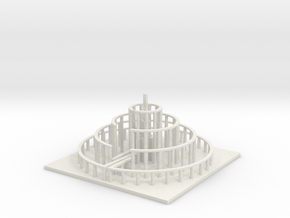 Circular Labyrinth, Wall:Path Ratio 1:4 in White Natural Versatile Plastic: Extra Small