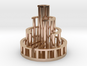 Circular Labyrinth, Wall:Path Ratio 1:1 in 9K Rose Gold : Extra Small
