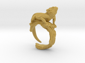 Bearded Dragon Ring in Tan Fine Detail Plastic