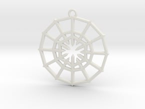 Rejection Emblem 01 Medallion (Sacred Geometry) in White Natural Versatile Plastic