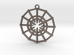Rejection Emblem 01 Medallion (Sacred Geometry) in Polished Bronzed-Silver Steel