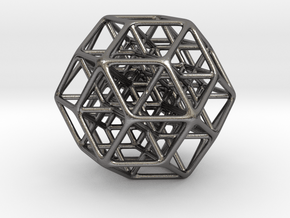 6D Hypercube Rounded in Processed Stainless Steel 316L (BJT): Small