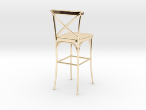 Miniature Industrial Bar Stool in 14k Gold Plated Brass