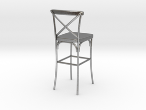 Miniature Industrial Bar Stool in Natural Silver