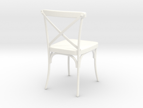 Miniature Industrial Dining Chair in White Smooth Versatile Plastic