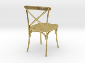 Miniature Industrial Dining Chair in Natural Brass