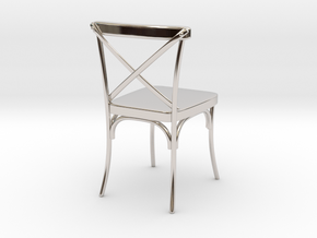 Miniature Industrial Dining Chair in Rhodium Plated Brass