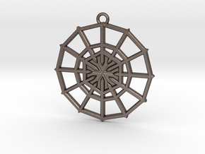 Rejection Emblem 02 Medallion (Sacred Geometry) in Polished Bronzed-Silver Steel