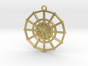 Rejection Emblem 02 Medallion (Sacred Geometry) in Natural Brass