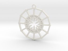 Rejection Emblem 03 Medallion (Sacred Geometry) in White Natural Versatile Plastic