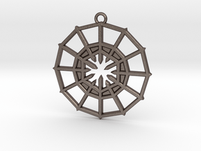 Rejection Emblem 03 Medallion (Sacred Geometry) in Polished Bronzed-Silver Steel