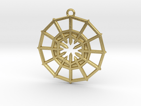 Rejection Emblem 03 Medallion (Sacred Geometry) in Natural Brass