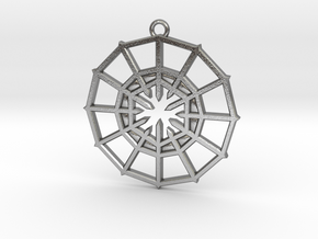 Rejection Emblem 03 Medallion (Sacred Geometry) in Natural Silver