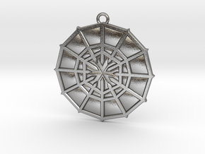 Rejection Emblem 04 Medallion (Sacred Geometry) in Natural Silver