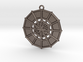 Rejection Emblem 06 Medallion (Sacred Geometry) in Polished Bronzed-Silver Steel