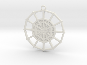 Rejection Emblem 07 Medallion (Sacred Geometry) in White Natural Versatile Plastic