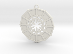 Rejection Emblem 08 Medallion (Sacred Geometry) in White Natural Versatile Plastic
