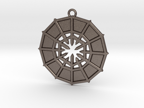 Rejection Emblem 08 Medallion (Sacred Geometry) in Polished Bronzed-Silver Steel