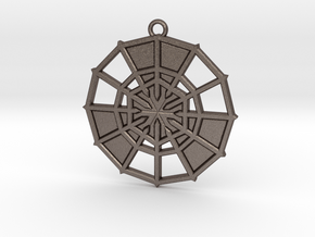 Rejection Emblem 09 Medallion (Sacred Geometry) in Polished Bronzed-Silver Steel