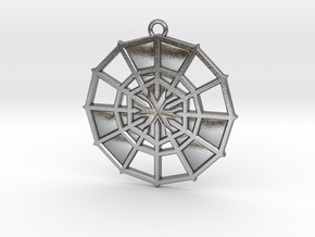 Rejection Emblem 09 Medallion (Sacred Geometry) in Natural Silver