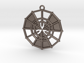 Rejection Emblem 12 Medallion (Sacred Geometry) in Polished Bronzed-Silver Steel