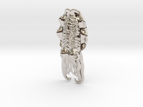 Cuttlefish Pendant Large in Rhodium Plated Brass