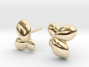 Duckweed Earrings - Science Jewelry in 14K Yellow Gold