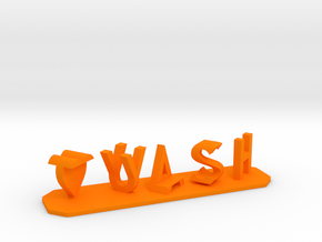 Flip personalized couple name plate in Orange Smooth Versatile Plastic